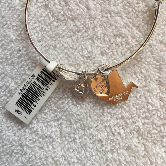 Alex and Ani silver paper crane bracelet NWT - Picture 7 of 9